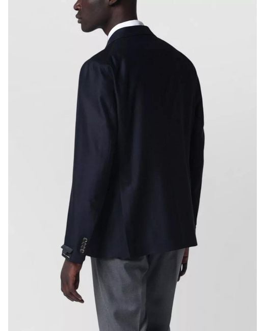 Tagliatore Blue Wool Double Breasted Coat for men