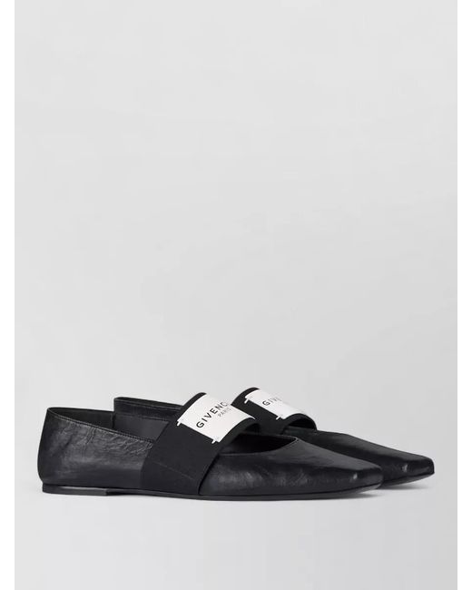 Givenchy White Lambskin Leather Square Toe Ballerina Shoes