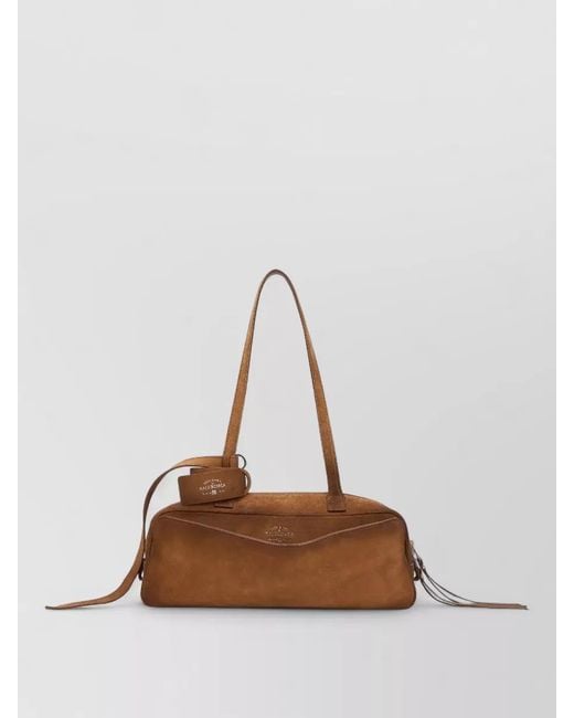 Balenciaga Brown Carrie Small Suede Rectangular Shoulder Bag