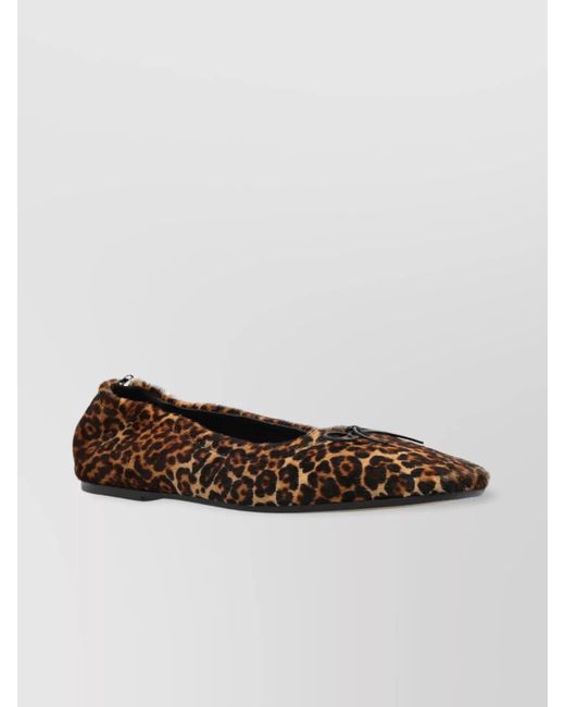 Golden Goose Deluxe Brand Red Leopard-Print Leather Ballerina Shoes