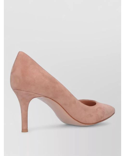 Gianvito Rossi Pink Pointed Toe Stiletto Heel Suede Pumps