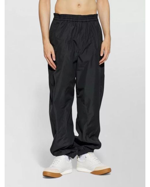 Givenchy Black Straight Pants Elastic Cuffs Side Pockets for men