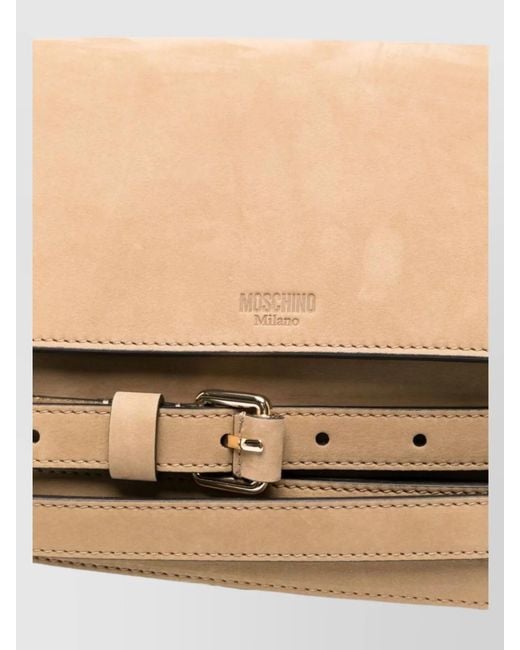 Moschino Natural Leather Top Handle Tote Bag