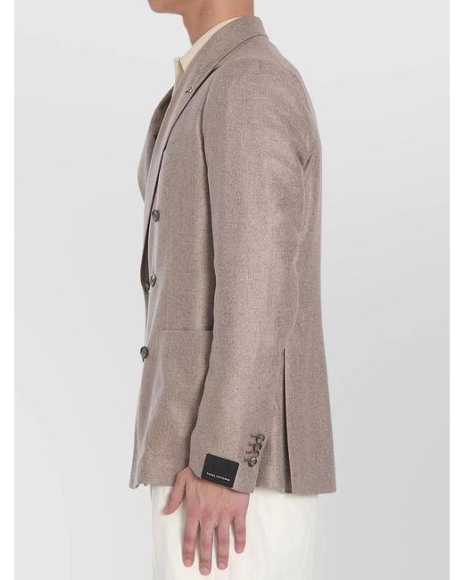 Tagliatore Brown Silk Double-Breasted Blazer for men