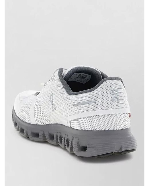 On Shoes White Cloud Runner Lace Up Mesh Sneakers for men