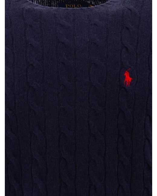 Polo Ralph Lauren Blue Cashmere-Blend Cable-Knit Crewneck Sweater for men