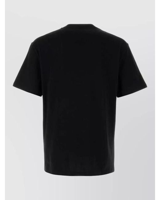 Jil Sander Black Cotton Logo Print Crew Neck T-Shirt for men