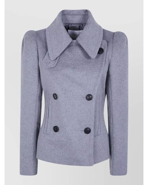 7 For All Mankind Blue Virgin Wool Double Breasted Jacket