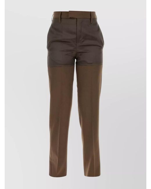 MM6 by Maison Margiela Brown Straight Trousers