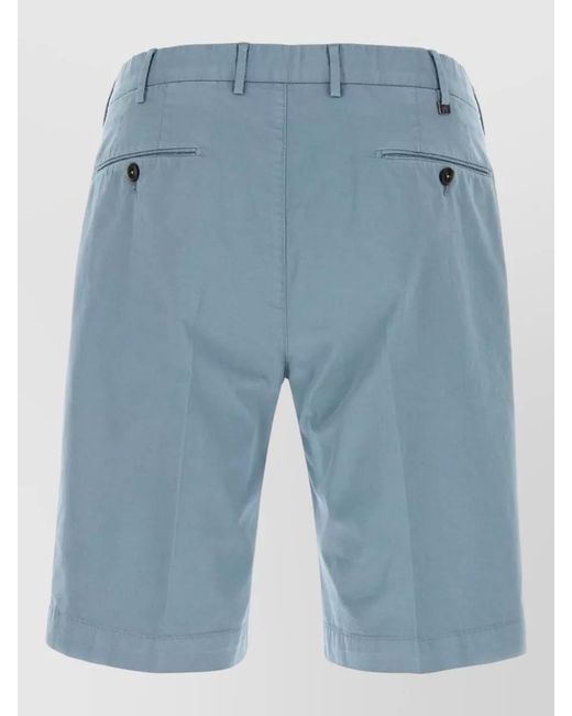 PT Torino Blue Stretch Cotton Bermuda Shorts Belt Loops Pockets for men