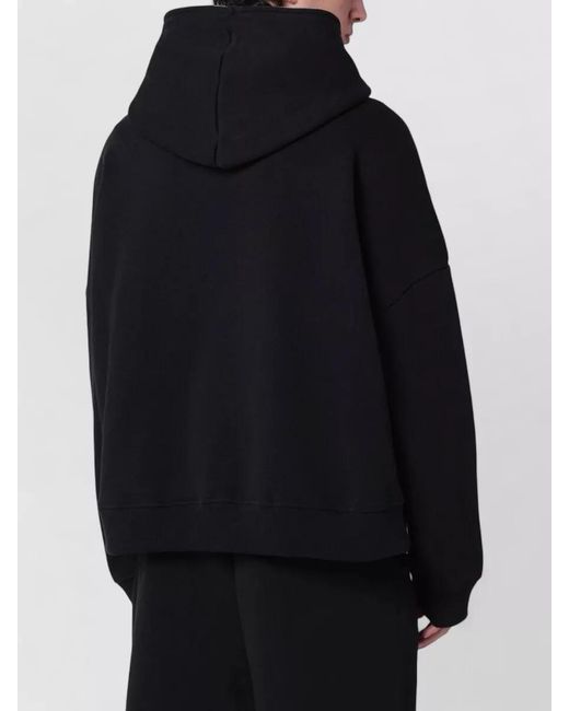 Entire studios Black Hooded Knit Sweater Long Sleeves Pockets for men