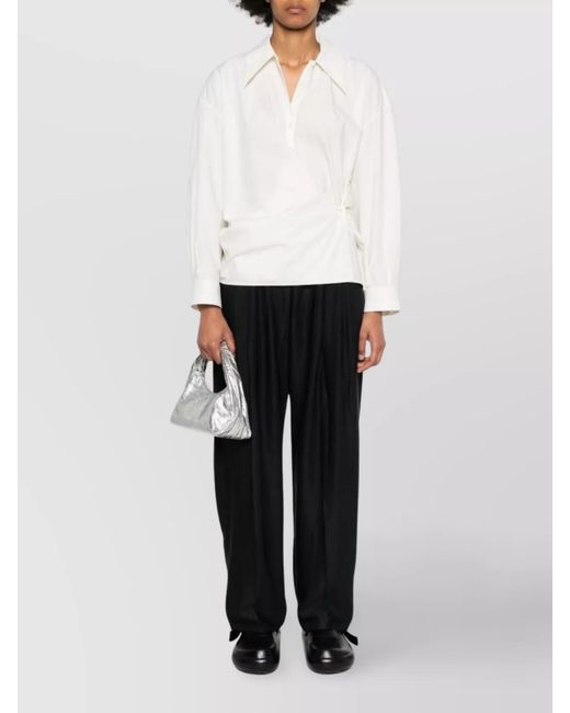 Studio Nicholson Black High-Rise Pleated Wide-Leg Trousers