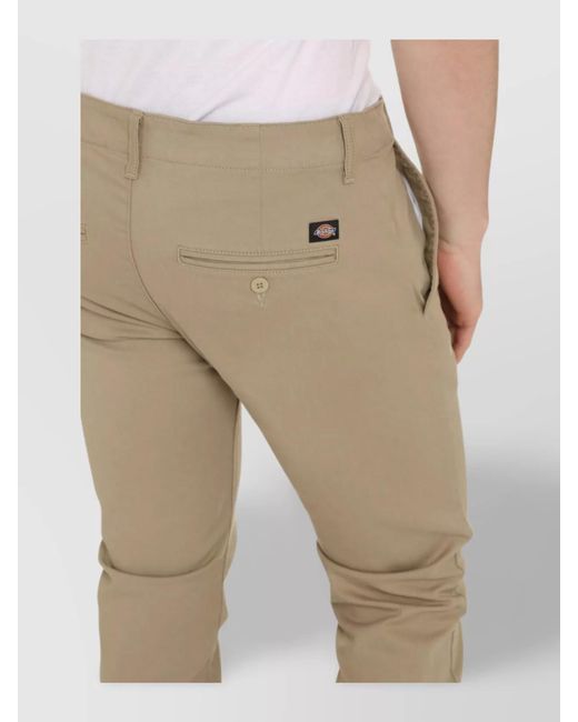 Dickies Natural Cotton Trousers With Pockets And Belt Loops for men