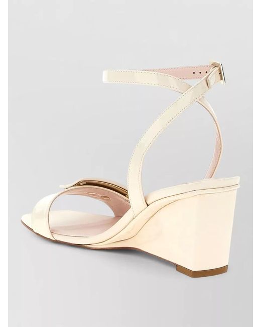 Roger Vivier Natural Belle Vivier Sandals Open Toe Wedge Heel