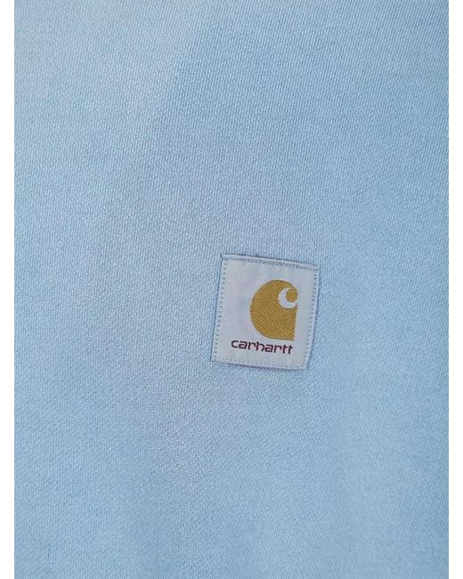 Carhartt Blue Logo Crew Neck Cotton Sweatshirt for men