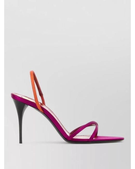 Saint Laurent Pink Justify Sandals Open Toe Stiletto Straps