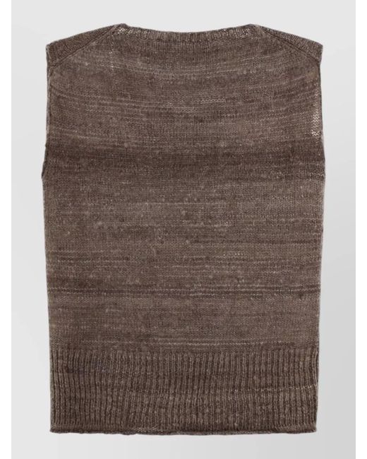Our Legacy Brown Boxy Sleeveless Top Ribbed Hem Neckline for men