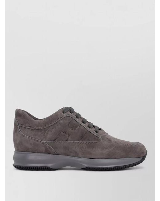 Hogan Gray Interactive Lace Up Sneakers Round Toe for men