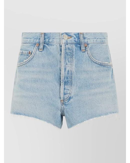 Agolde Blue High Waist Denim Shorts Summer Style