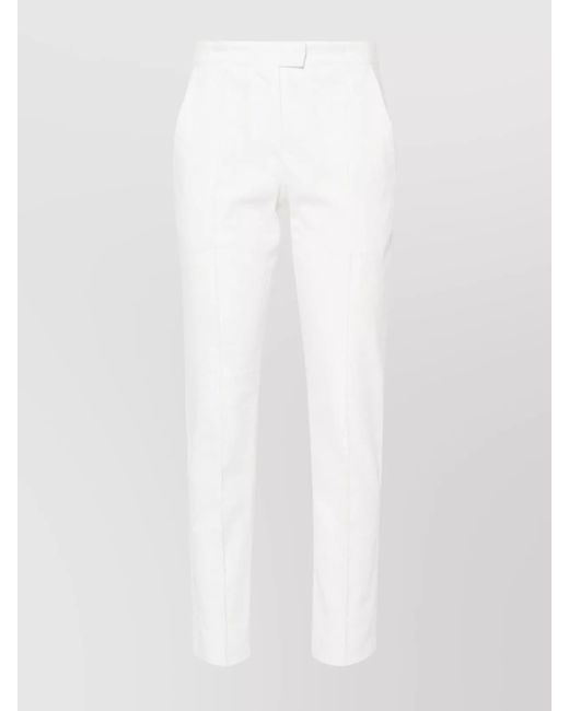 Isabel Marant White Straight-Leg Trousers With Practical Pockets And Loops
