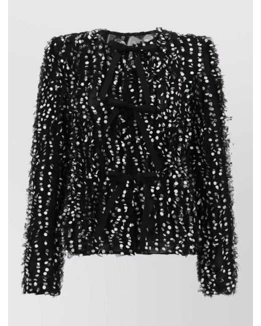 Nina Ricci Black Polka Dot Embroidered Jacket