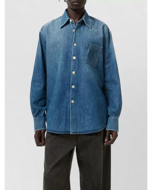 Our Legacy Blue Organic Cotton Shirt for men