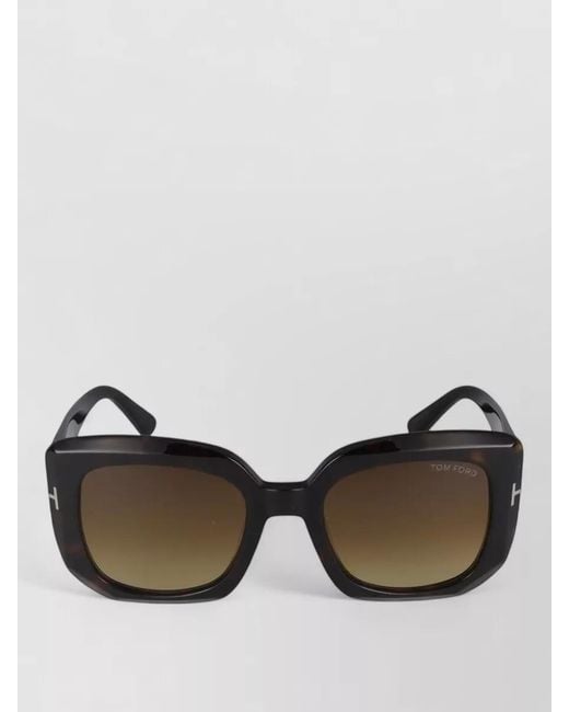 Tom Ford Brown Square Sunglasses Ft1220 Thick Arms Design