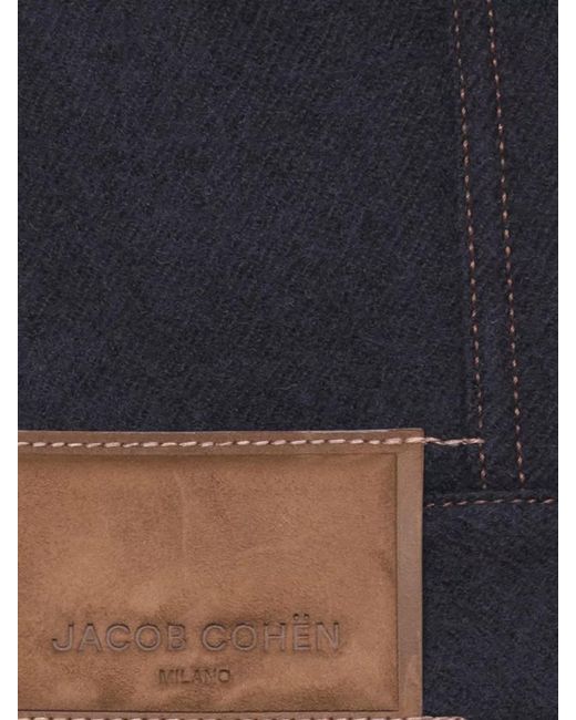 Jacob Cohen Blue Virgin Wool Long-Sleeve Shirt Jacket for men