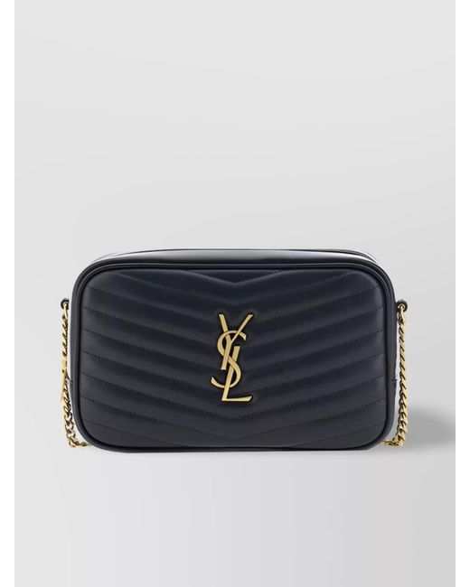 Saint Laurent Blue Lou Mini Leather Shoulder Bag