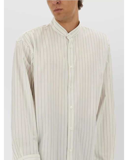 Dries Van Noten White Striped Cotton Shirt for men