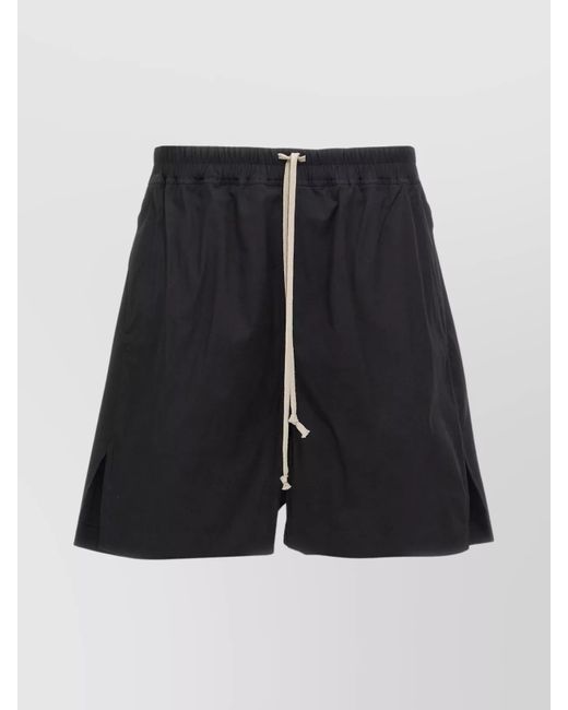 Rick Owens Blue Bermuda Shorts Featuring Side Slits for men