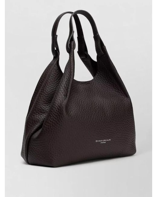 Gianni Chiarini Black Hobo Shoulder Bag Adjustable Strap Top Handle