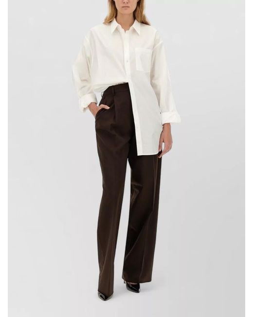 Thelatest Brown Axel Tailored Pants Pleated Front Wide Leg