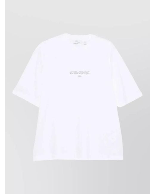 Off-White c/o Virgil Abloh White Cotton Skate T-Shirt Crew Neck Print for men