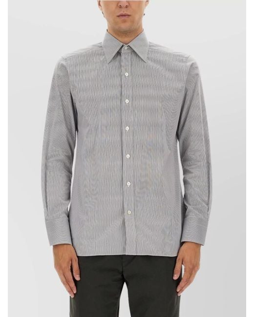 Tom Ford Gray Slim-Fit Cotton Shirt for men