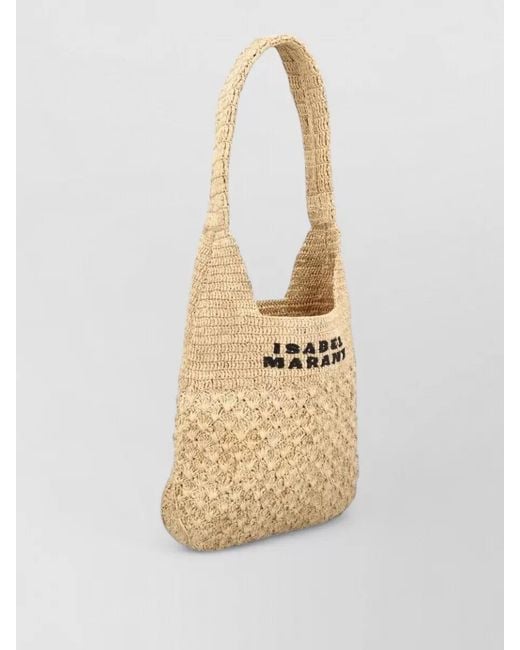 Isabel Marant White Praia Small Raffia Shoulder Bag Strap