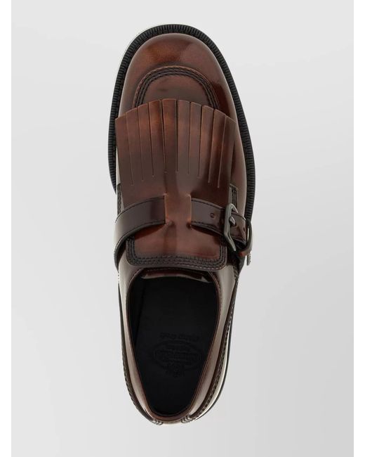Church's Brown Leather Fringe-Detail Lace-Up Shoes