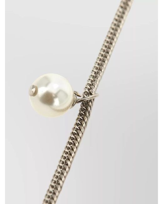 Jil Sander White 601 Chain Link Mixed Metal Necklace