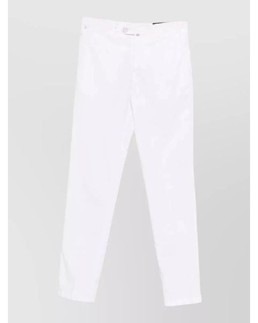 Kiton White Straight-Leg Trousers for men