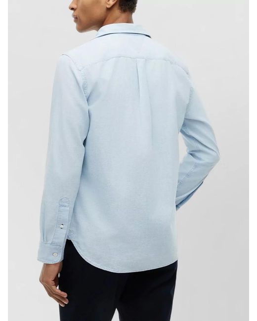 Tommy Hilfiger Blue Chambray Shirt Button Collar Pocket for men