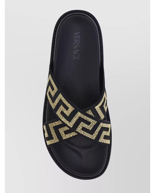 Versace Multicolor Leather Slippers for men