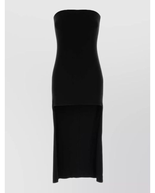 Alexander Wang Black Strapless Jersey Midi Dress Back Slit