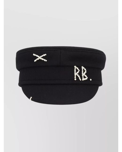 Ruslan Baginskiy Black Wool Baker Boy Cap