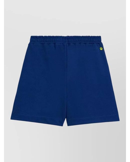 Barrow Blue Sweatshorts Trousers Side Slits Detail