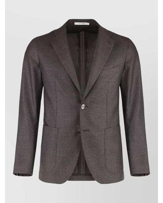 Tagliatore Black Wool Suit Jacket Single Breasted Pockets for men