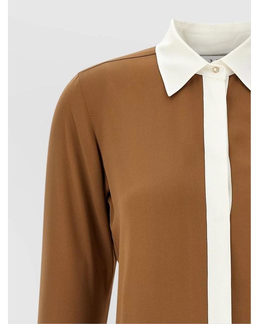 Max Mara Brown Silk Crepe Shirt