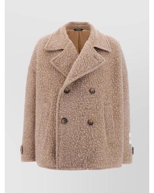 Dolce & Gabbana Natural Wool Blend Double-Breasted Peacoat for men