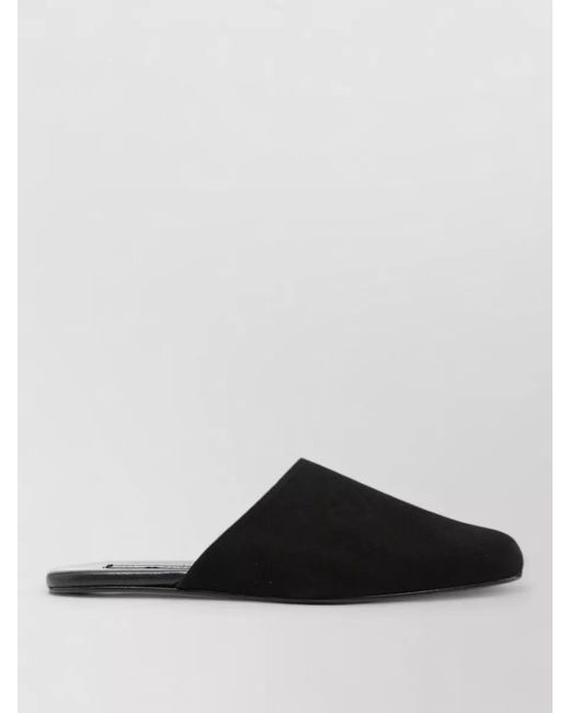 Manebí Black Suede Leather Flat Closed Toe Slippers