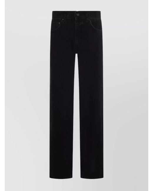 Anine Bing Black Straight Leg Trousers With Back Pockets And Belt Loops