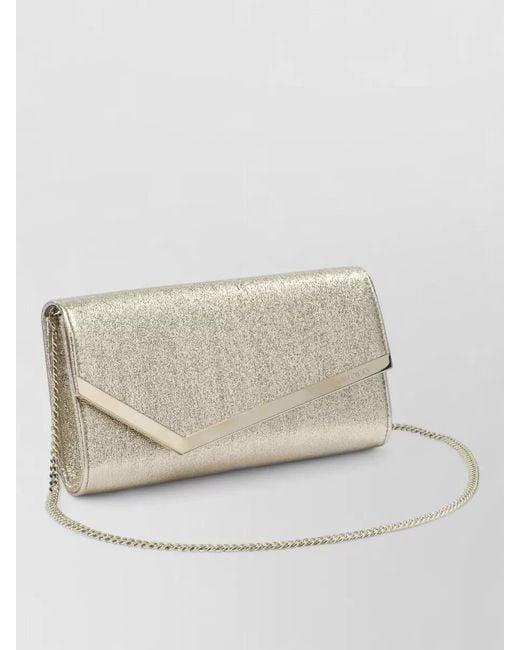Jimmy Choo Natural Emmie Crossbody Bag Envelope Flap Chain